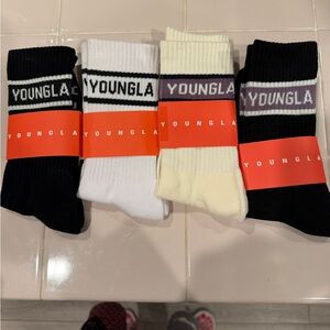 YoungLA Men's Athletic Socks - Black, White, Cream, Gray